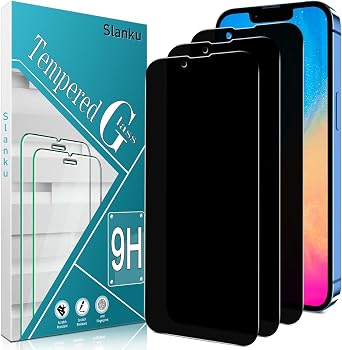 Slanku for iPhone 13 Mini Privacy Screen Protector Tempered Glass, Anti-Spy