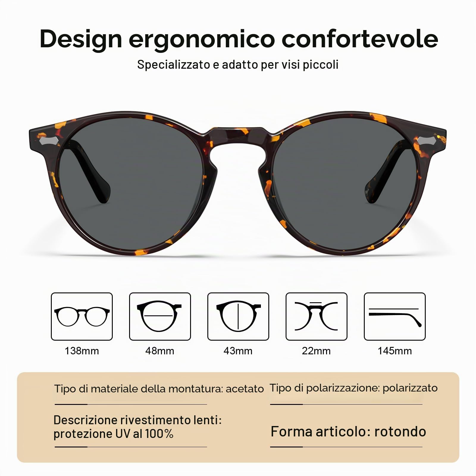 Carfia Moda Occhiali da Sole da Donna Polarizzati con Protezione UV 100%