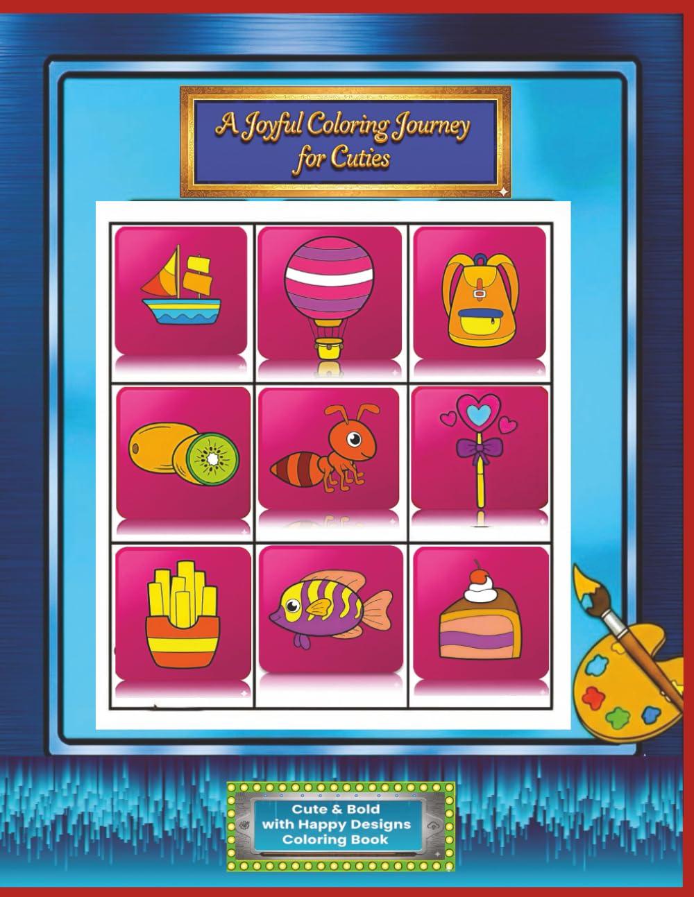 A Joyful Coloring Journey for Cuties Coloring Book: 50 Simple and Eye-Catching Multi-Scene Coloring Adventures with Cute and Bold Designs ages 4-8.