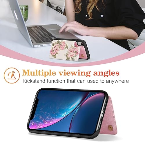 Miniatura 236 de UEEBAI Funda tipo cartera para iPhone 15 Pro Max con tarjetero, cubierta de cuero PU con soporte, bloqueo RFID, doble cierre magnético, relieve de