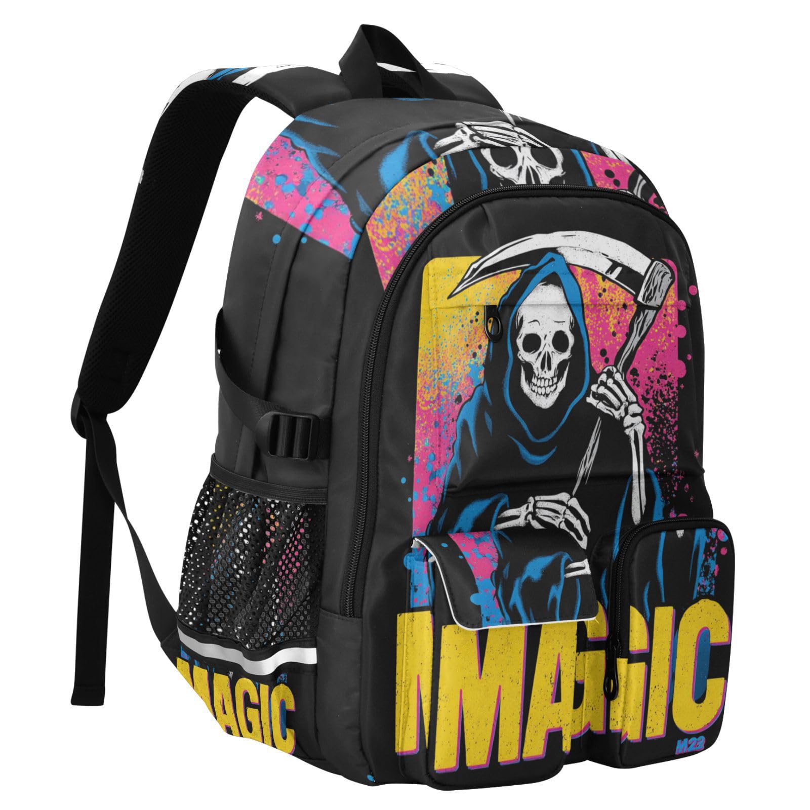Plecak na laptopa z lat 80. Ponury Żniwiarz dla kobiet z lat 80. Ponury Żniwiarz College School Bookbag 44.5 cm plecaki studenckie bagaż plecak