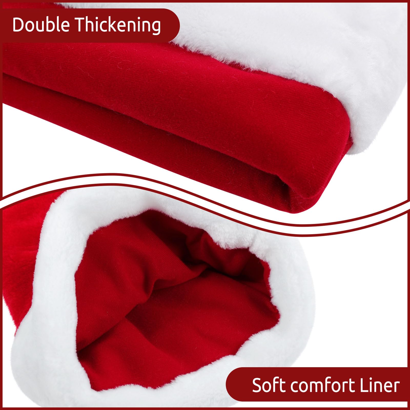 KONVINIT Cappello Babbo Natale Peluche per Adulti, Cappellini Natale,Cappellino Babbo Natale Onesize