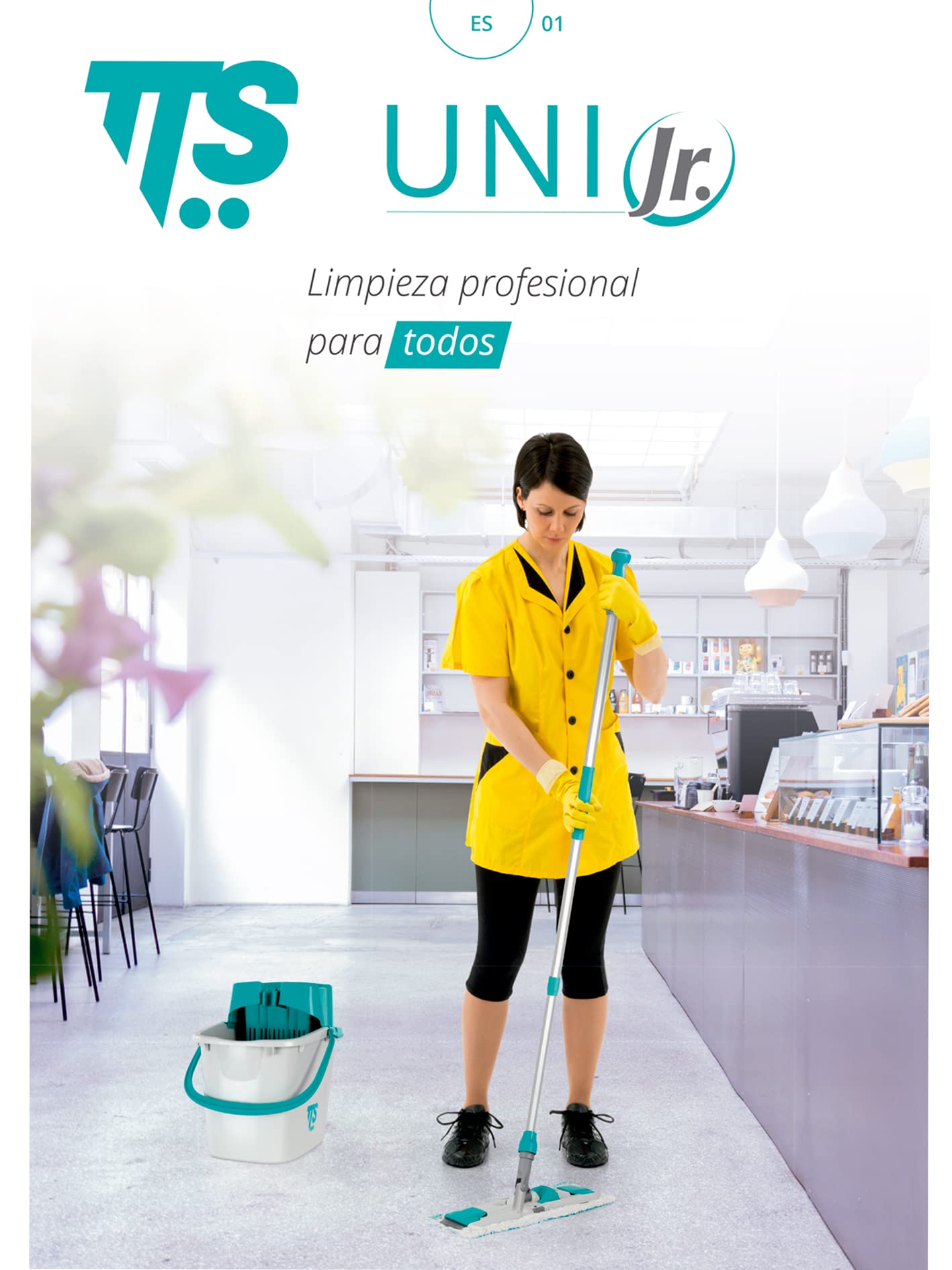 Mopa fregona TTS - Kit Cubo y fregona Plana - Uni Junior TTS