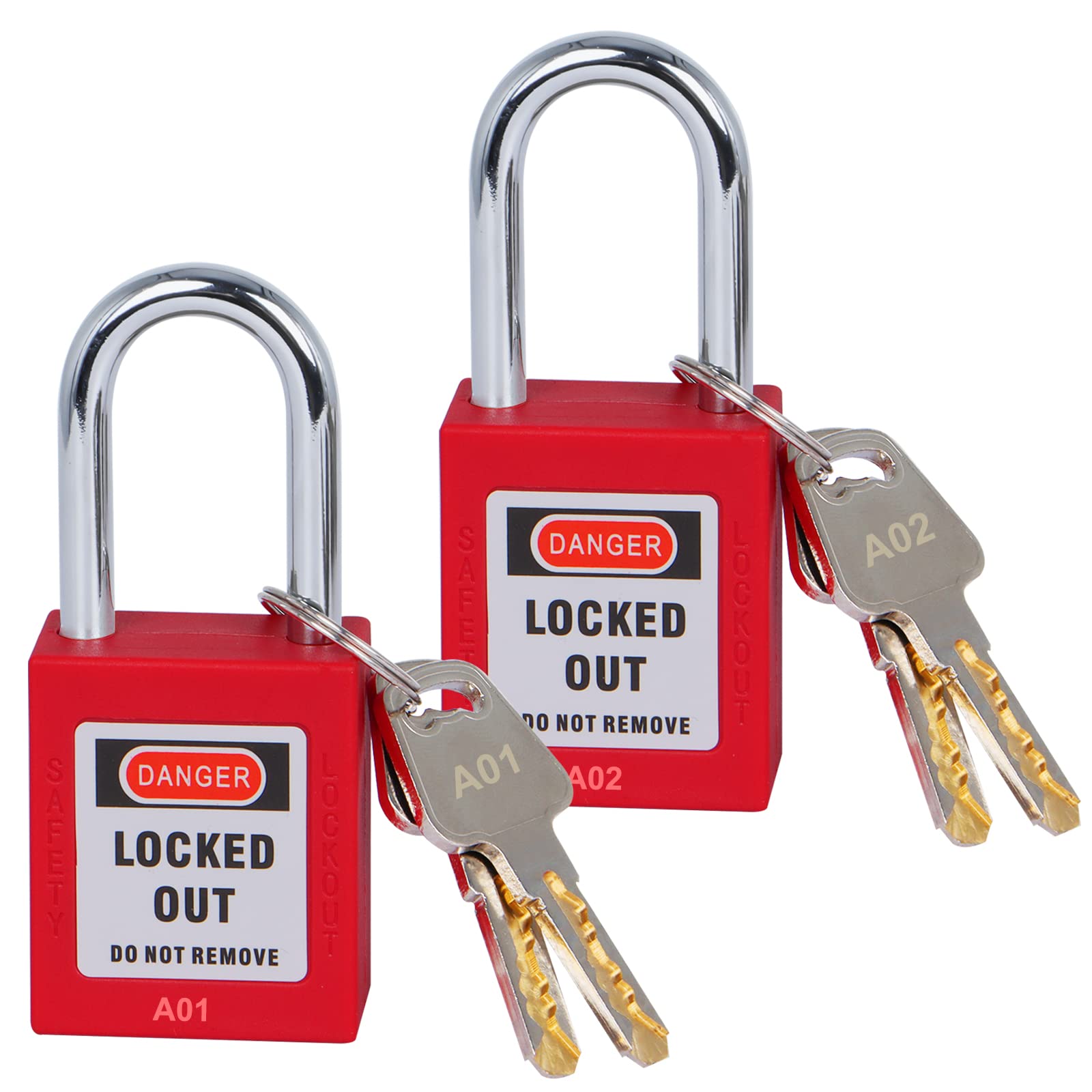 RealPlusLockout Tagout Lock, 2pcs Keyed Alike Safety Locks, 2 Keys Per Lock, Loto Locks for Lock Out Tag Out Stations