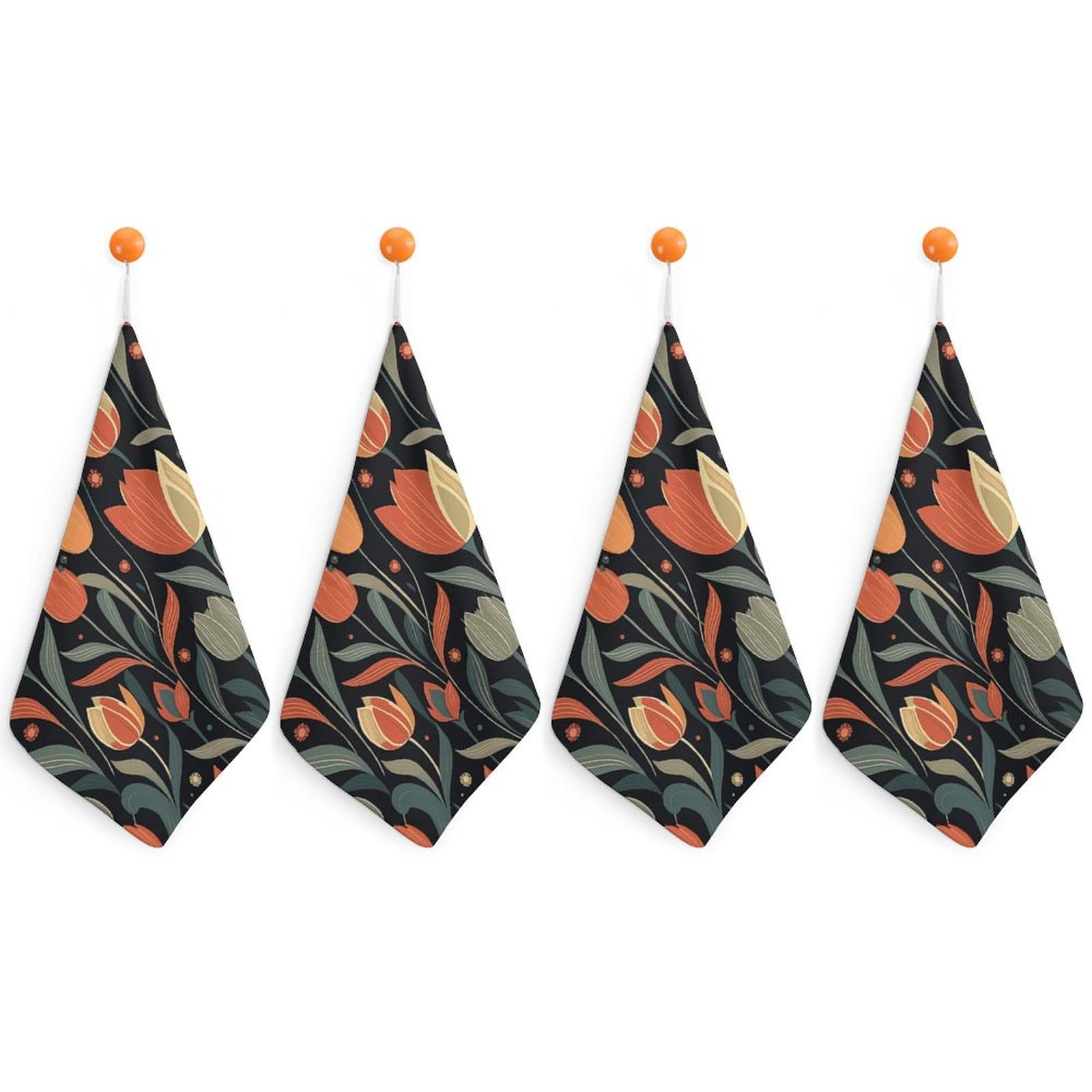 Serviette à motif floral lot de 4 en fibre superfine premium absorbante