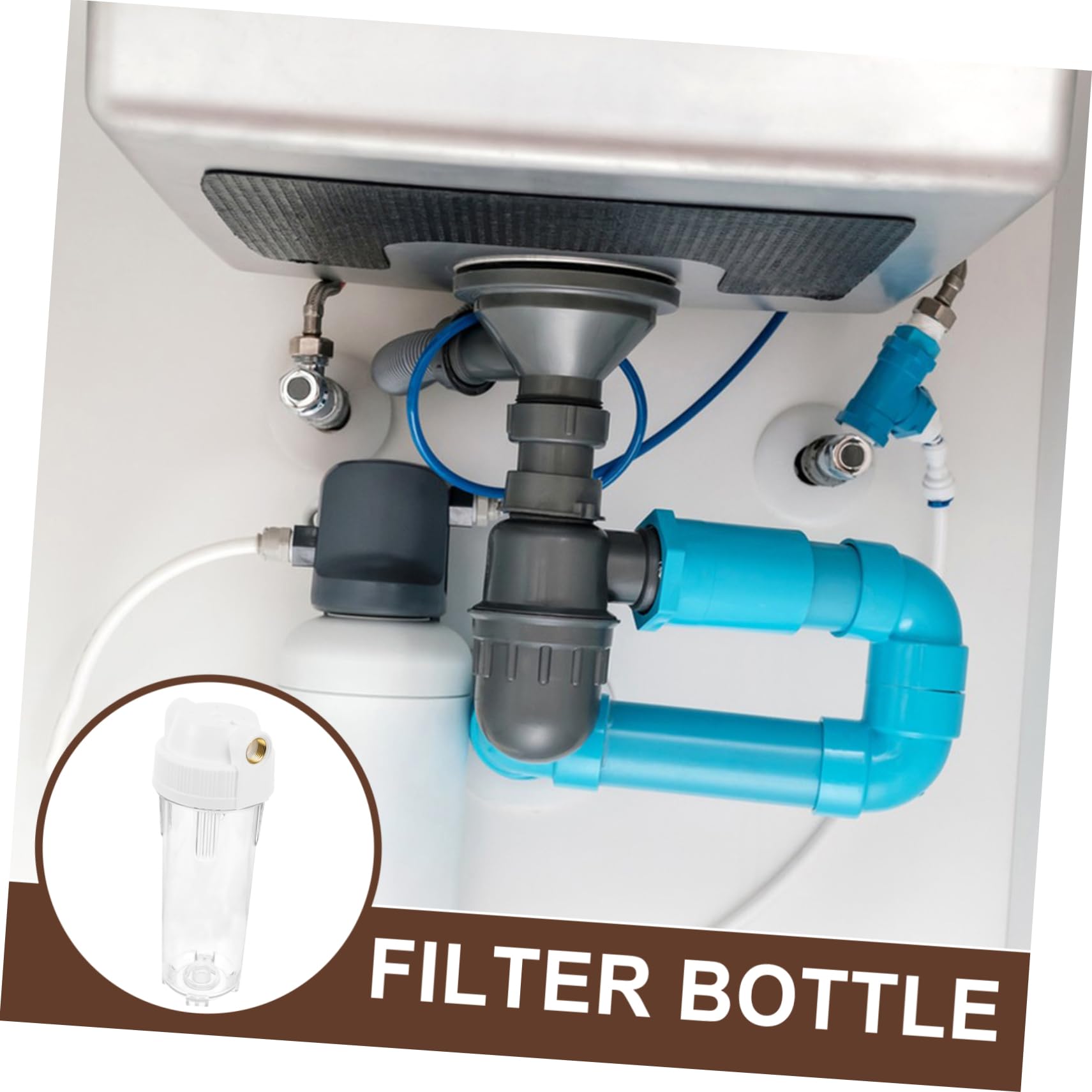 Amosfun Prefiltro Botella Prueba De Para Purificador De Agua Filtro De Sedimentos Para Cocina Botella Filtrante Para Agua Potable