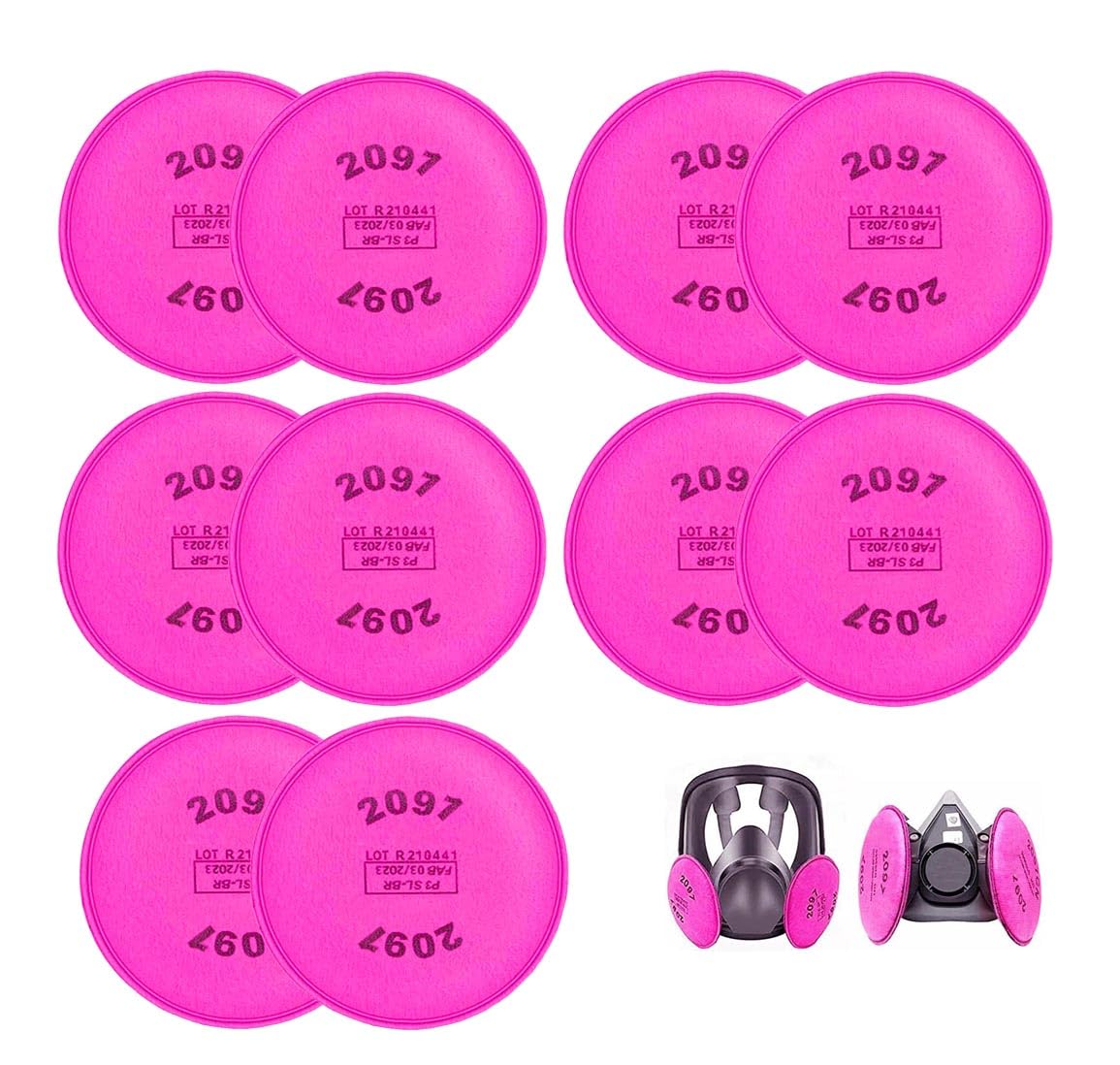 10PCS (5Pack) 2091 P-100 Particulate Filter