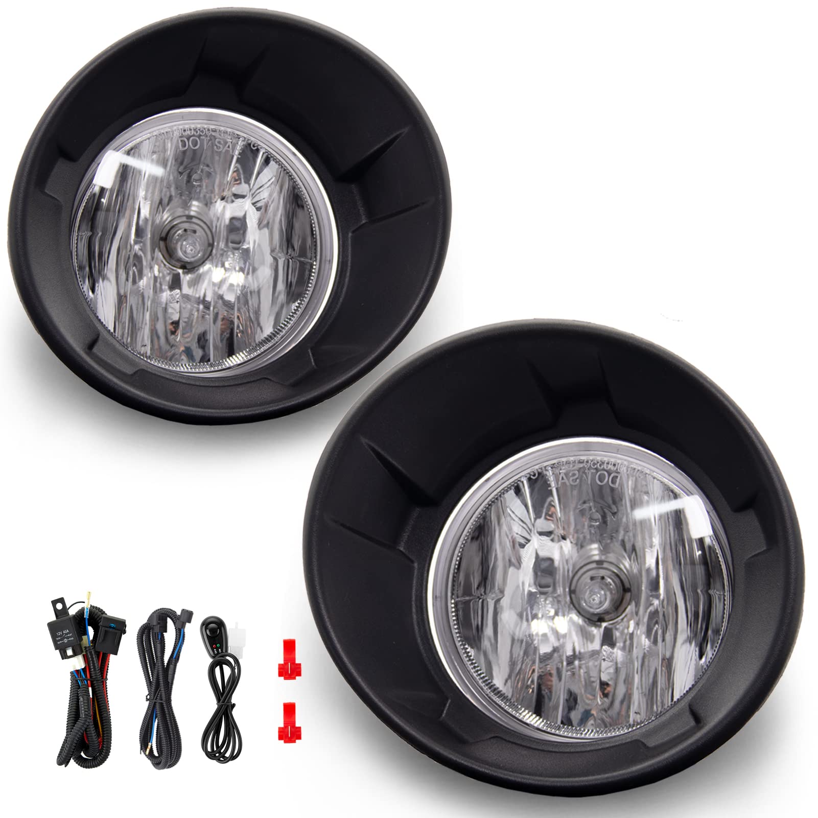 RAPOOSANS Driving Fog Lights Lamps Assembly for 2010-2013 Chevy Camaro Fog Light Replacement with H16 12V 19W Bulbs & Switch and Wiring Kit