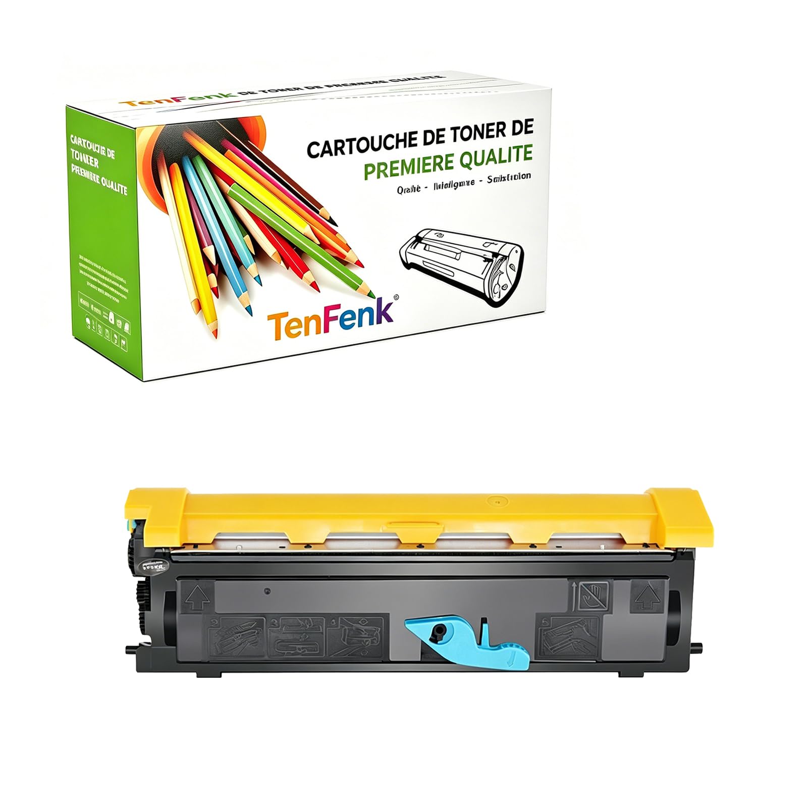 Kompatybilny zamiennik kasety z tonerem dla Epson EPL-6200 S050167 S050166 do użytku z Epson EPL-6200 EPL-6200DTN EPL-6200L EPL-6200N drukarką,(Czarny-3000 stron),1 pack