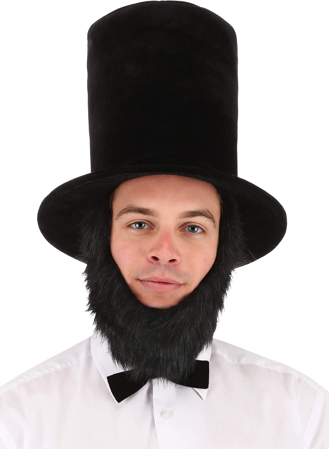 elope Abraham Lincoln Costume Kit with Stovepipe Hat & Beard for Adults, Historical Reenactment Costume Accessory Kit for Men