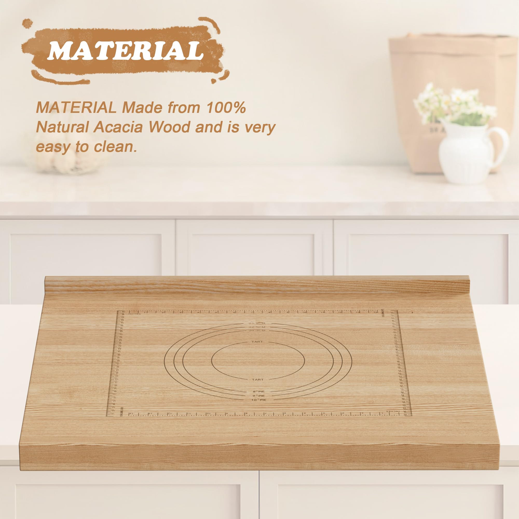 Tabla de cortar de madera para hornear