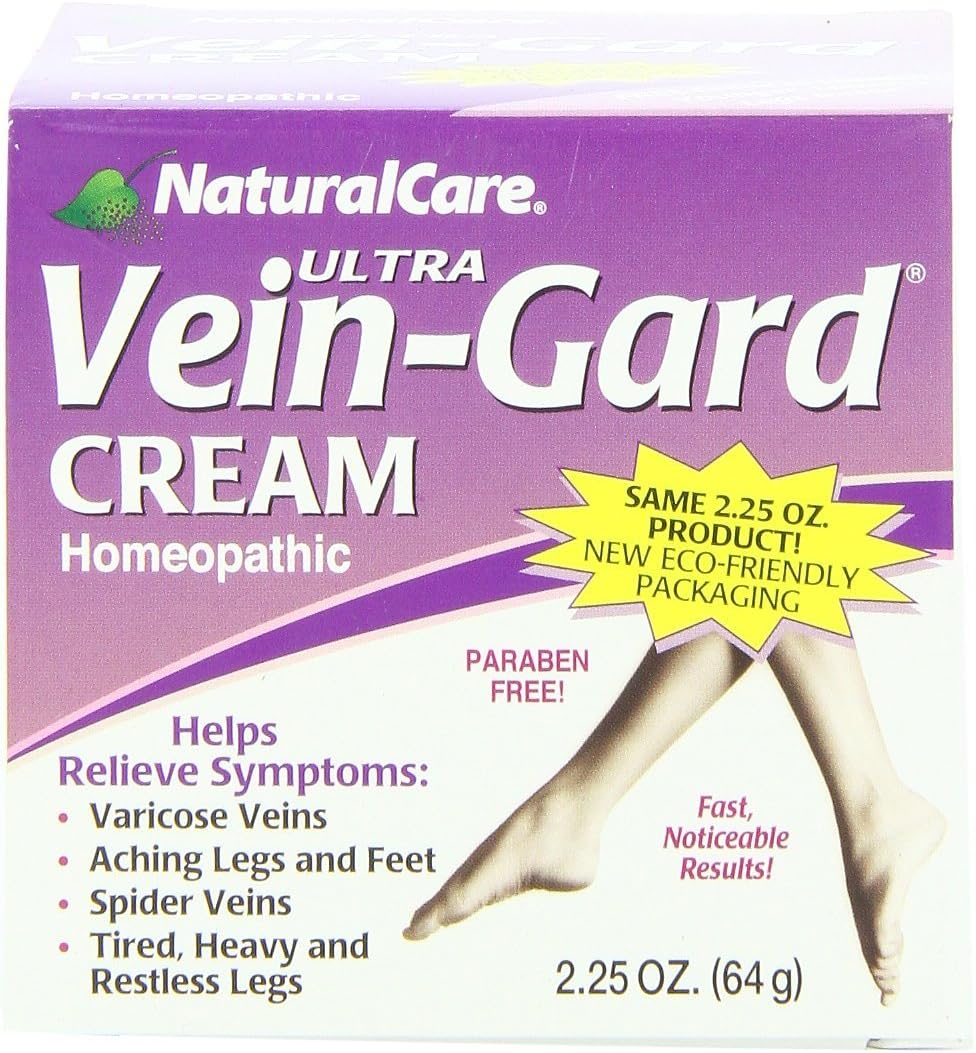 NaturalCare Homeopathic Ultra Vein-Gard Leg Therapy Cream, 2.25-Ounce Package