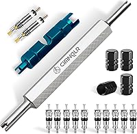 Vista 1 de Kit de herramientas de extracción de vástago de válvula de neumático, incluye herramienta de extracción de núcleo de válvula Presta mejorada, 18 PCS