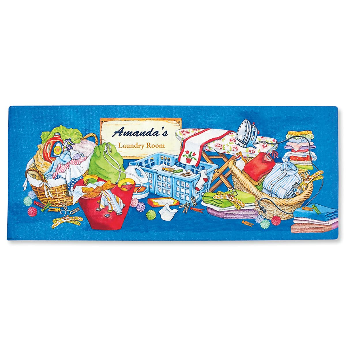 Lillian Vernon Personalized Laundry Room Double-Width Laundry Room Doormat - Large Mat with Non Skid Rubber Back, Custom Washer Dryer Accessories, 57”