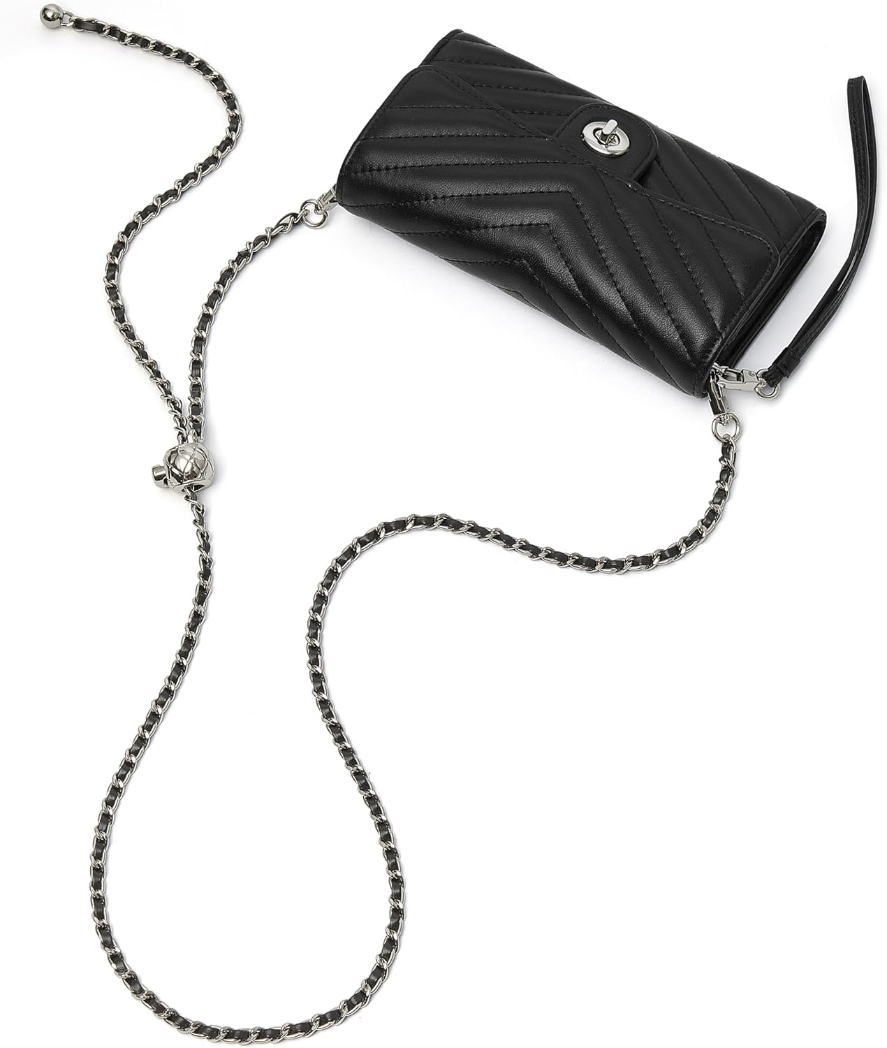 Doris&Jacky Small Quilted Crossbody Bags for Women, Slim Leather Wristlet Clutch Purse with Twist Lock and Chain Strap - Image 8