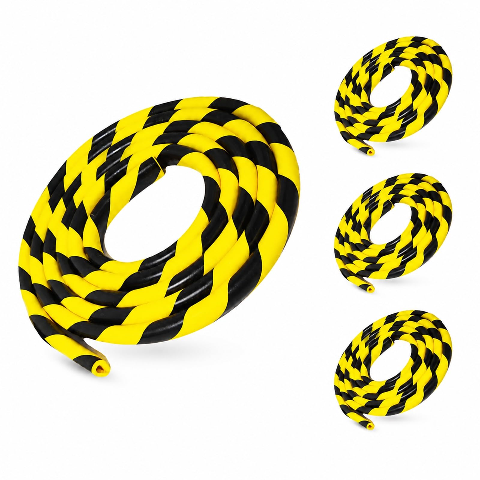 4pcs Wall Corner Guards Edge Protector 16.4ft (5m) Yellow Black, Self-Adhesive NBR Foam U-Shaped Safety Bumper for Garage, Warehouse Racks & Shelves
