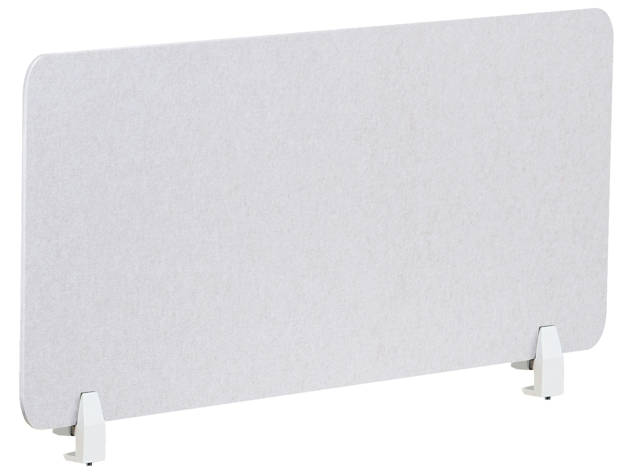Beliani Divisorio da scrivania Pet Pannello Acustico Tessuto fonoassorbente 120 x 50 cm Bianco Sporco