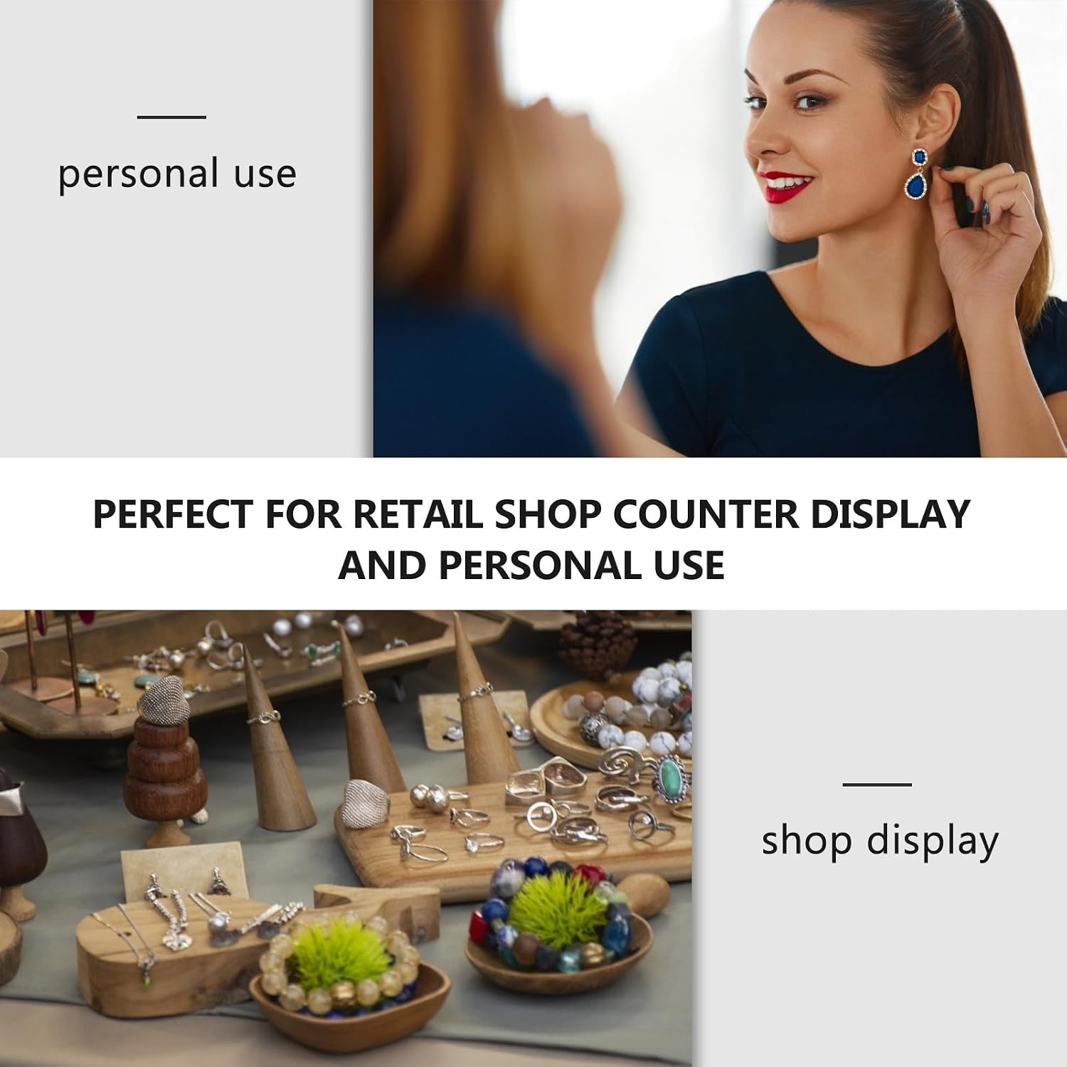Wooden Honeycomb Earring Display Holder Rack for Jewelry Storage image 3