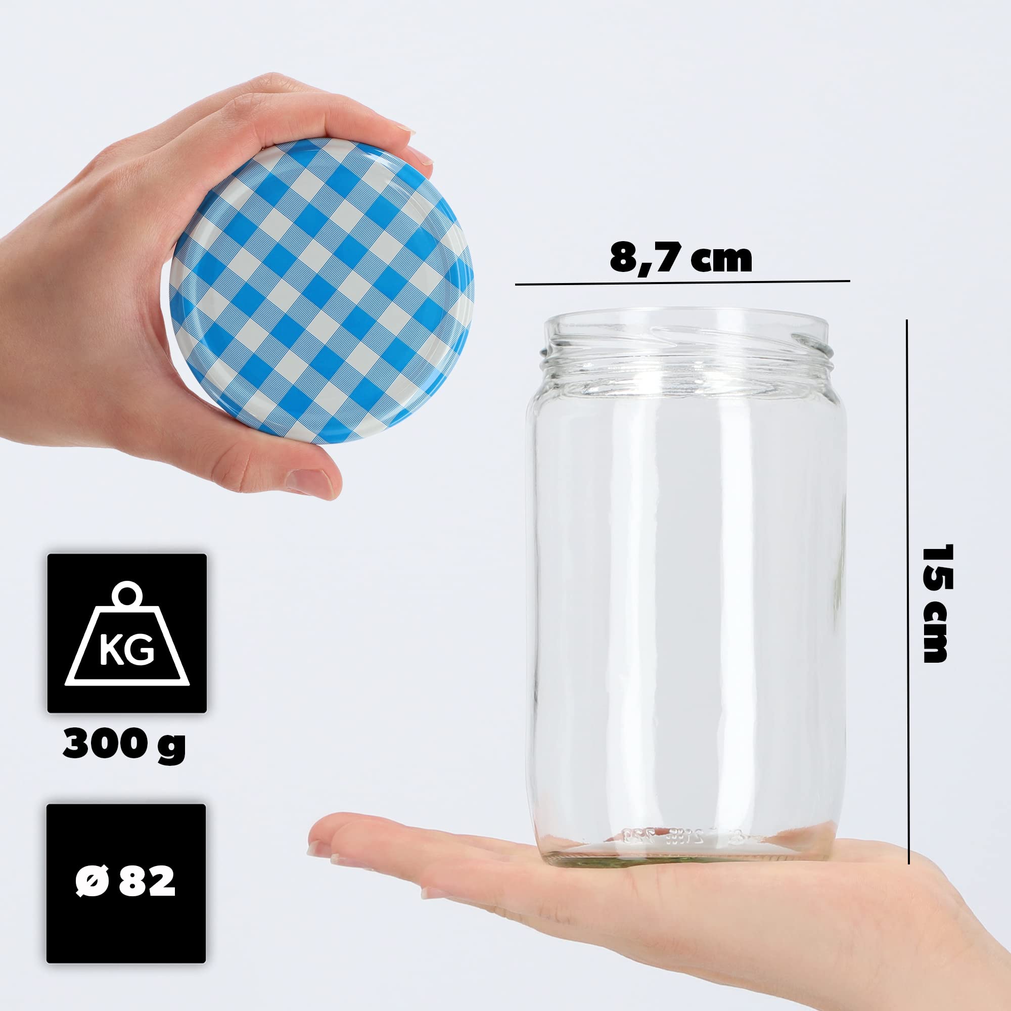 KADAX K6906 - Tarros de almacenamiento para tapas roscadas (720 ml, 8,7 x 8,7 x 15 cm), color azul