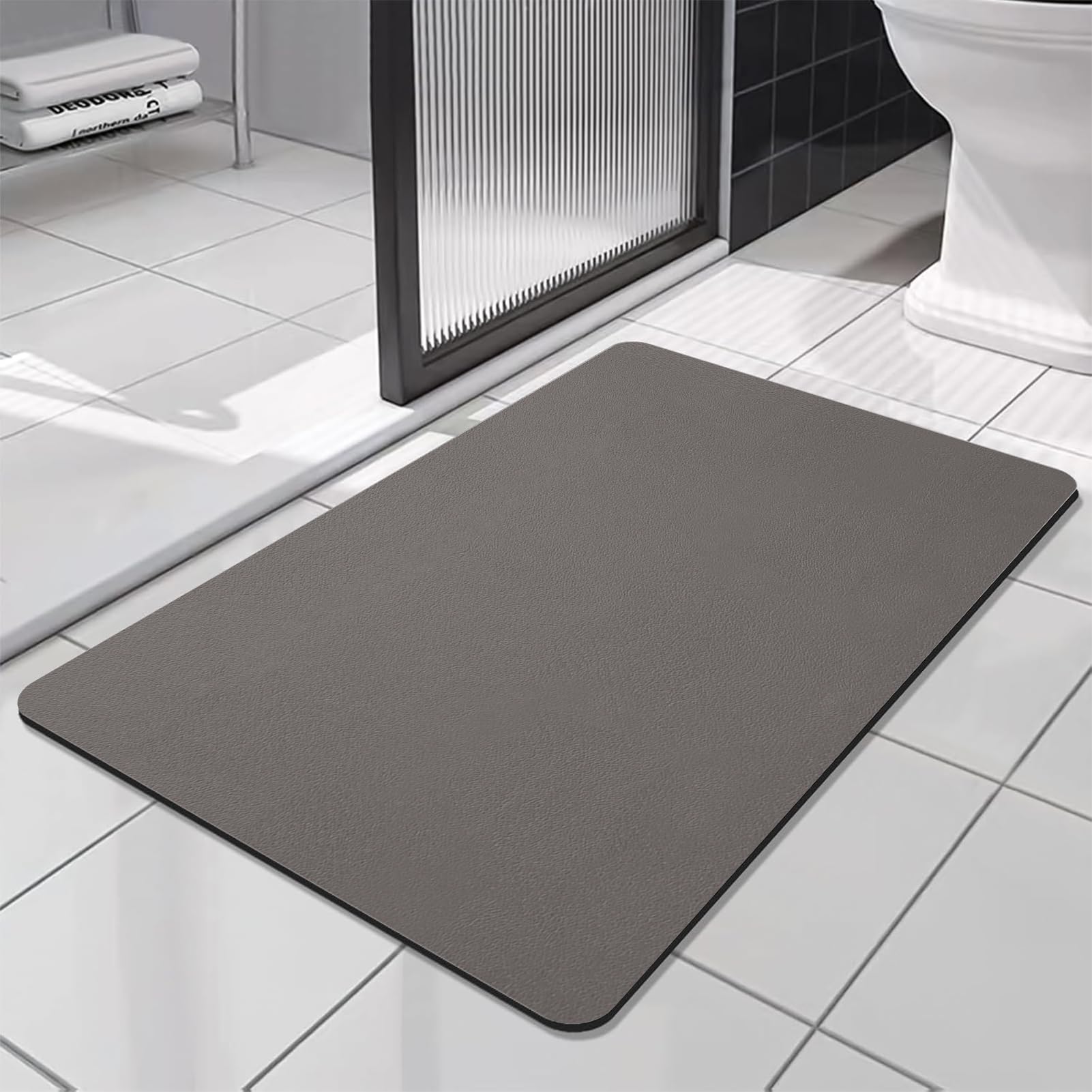 SOLIC Super Absorbent Bath Mat Non Slip Anti Mould Quick-Drying Bathroom Mat Kitchen Door Mat (Dark Beige, 60x120cm)