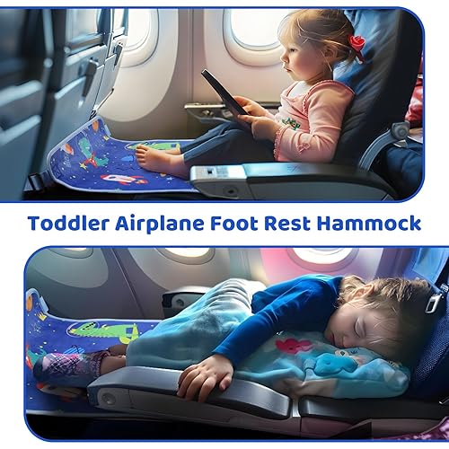 Miniatura 2 de Cama de avión para niños pequeños, artículos esenciales de viaje en avión para niños, extensor de asiento de avión para niños, cama portátil de