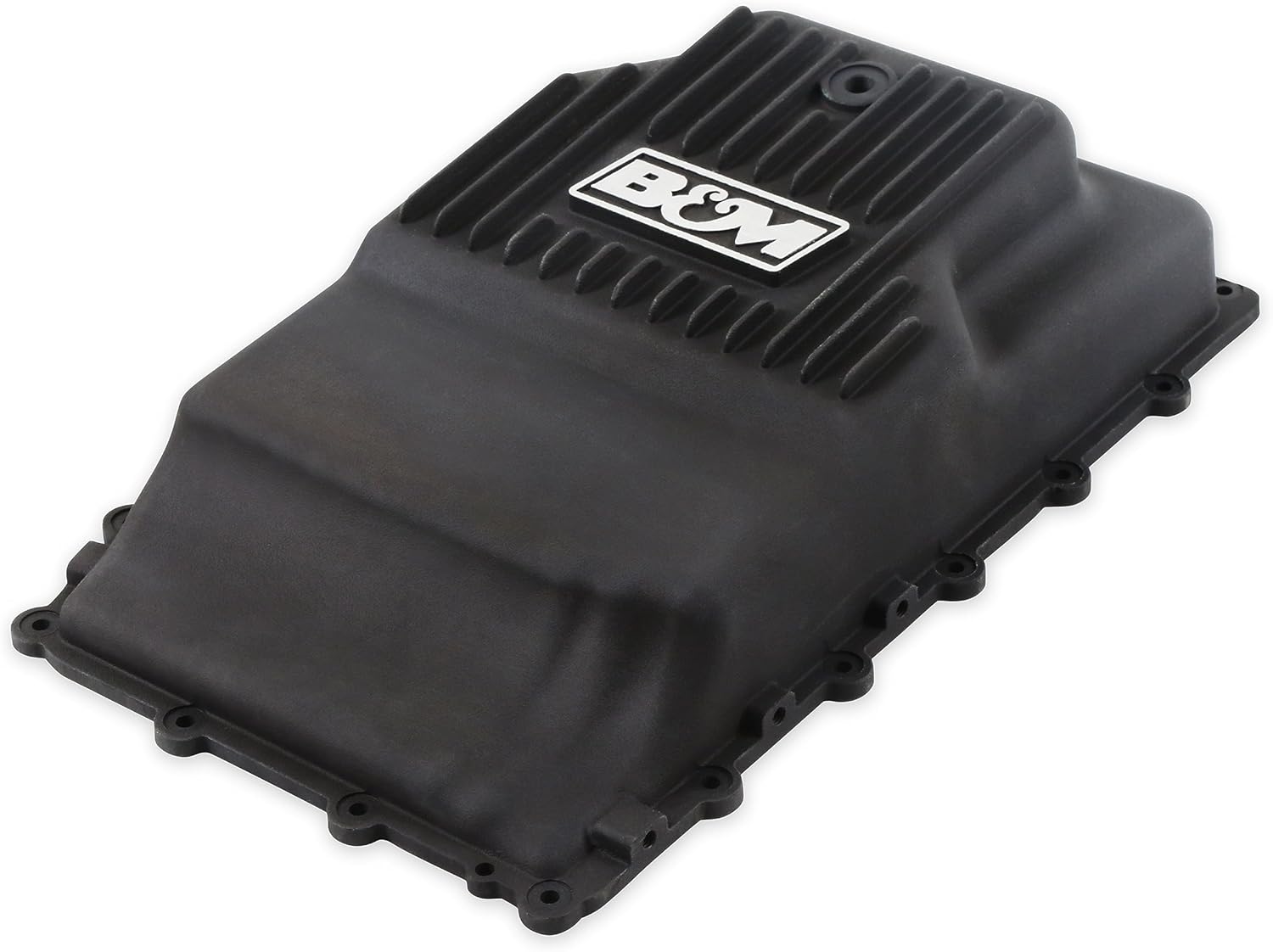 B&M Hi-Tek Deep Sump Transmission Pan | 2 QT Extra Capacity | Better Cooling | Fits 2017-2024 Ford F-150, Expedition, Explorer, Bronco, Ranger & Lincoln Navigator 10R80/10R60 | Black Aluminum (71400)