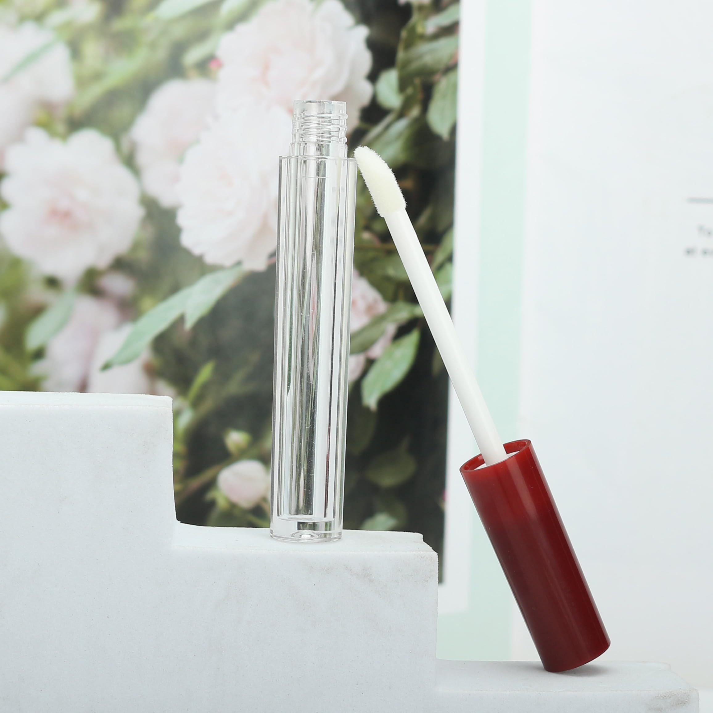 COSIDEA 50pcs Empty Round 1.5ml slim Dark red lip gloss tubes with wand mini small size lipgloss tube containers in bulk - Image 3