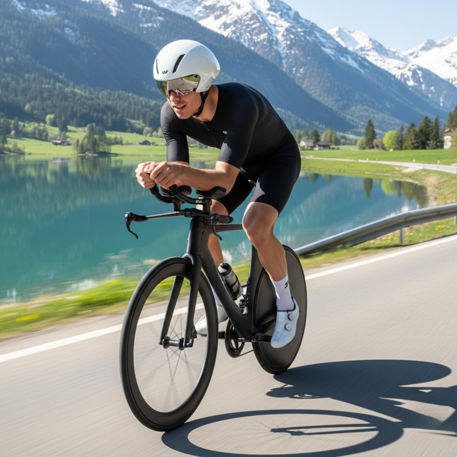 Wulibike Triathlon Anzug Herren Trisuit Kurzarm,Hohe Elastizität atmungsaktiv schnelltrocknend Tri Suits Triathlonanzug für Radfahren Laufen Rennen Training