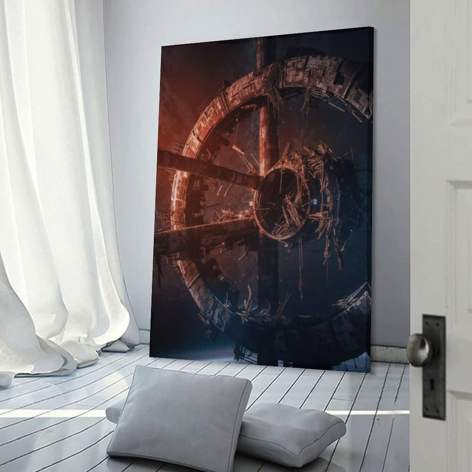 Junmoney Canvas Wall Art Abandoned Odyssey, 08x12inch(20x30cm), for New Homes, Bedrooms Or Workspaces, Canvas Artwork with Gifting Potential
