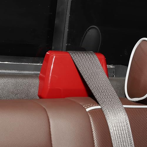 Miniatura 5 de Jeliker Hebilla de cinturón de seguridad Cubierta de ajuste Accesorios interiores Decoración ABS para Chevrolet Silverado, Rojo -