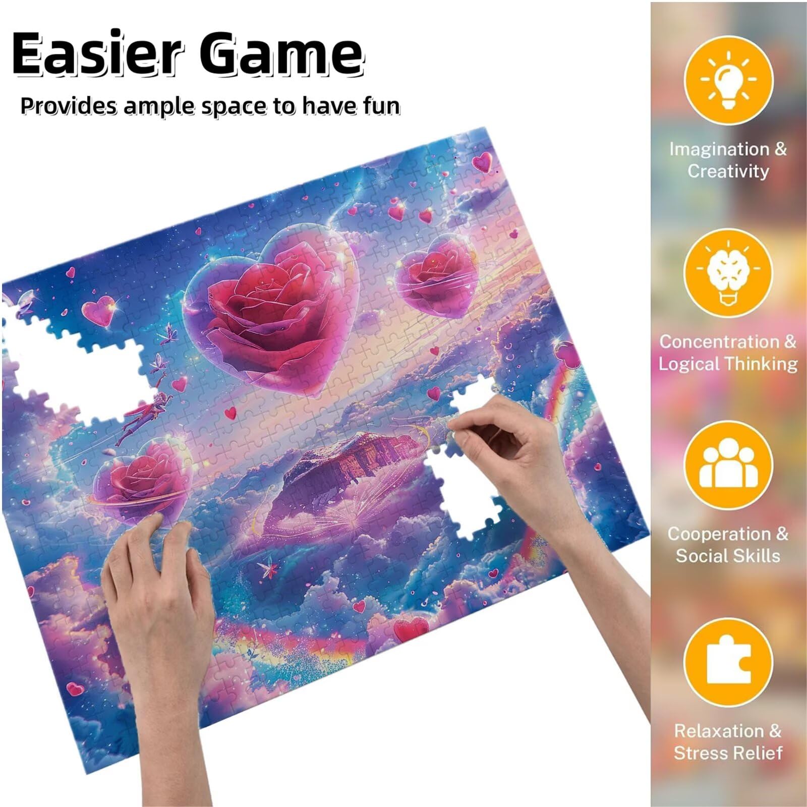 Jigsaw Puzzle, 4000 Pezzi Puzzle Classici, Fiore Puzzle Rilassamento Intelligence, Mpossibile Difficile Puzzles impegnativo per adulti Puzzles per Gioco Familiare, Regalo per Amore Amico Vista K0F-300