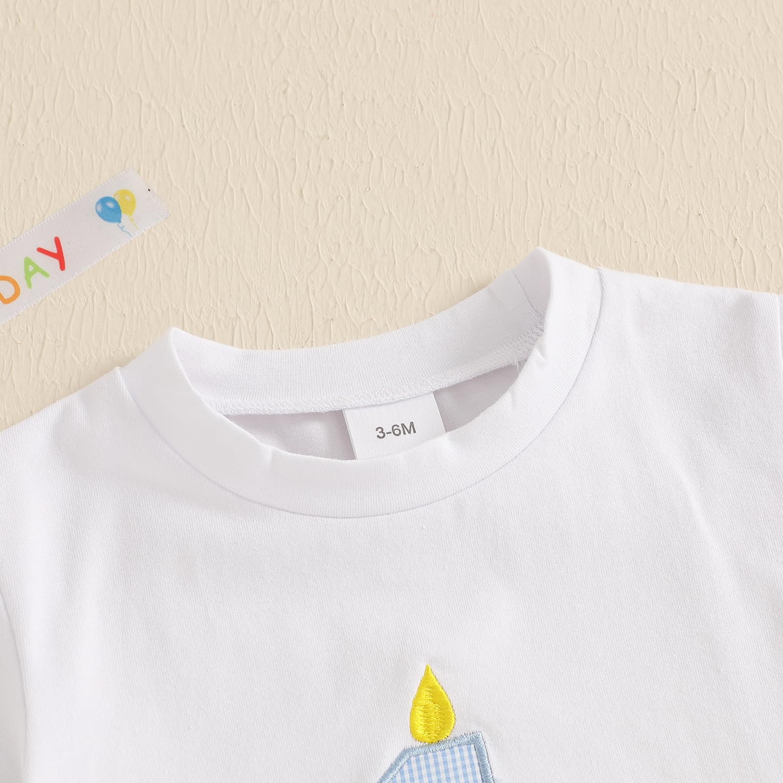 GOOCHEER Baby Boy Girl First Birthday Outfit 1 Cake Short Sleeve T Shirt Plaid Shorts One Year Old Birthday Clothes (Blue, 12-18 Months)