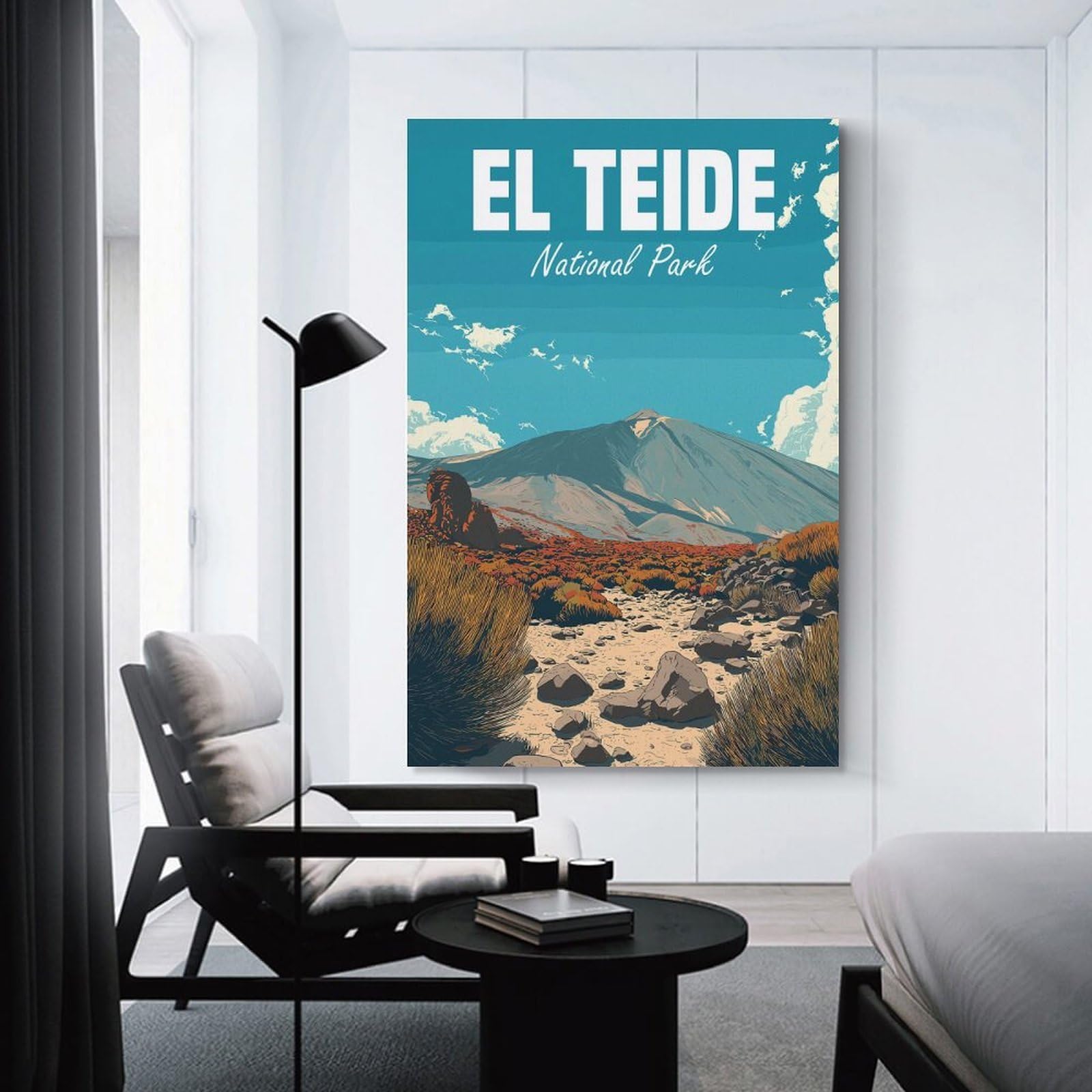 Junmoney El Teide National Park Canvas Art Print, 20x30inch(50x75cm), for Hallway, Bedroom Or Modern Interiors, A Wall Art Gift for Fresh Interiors