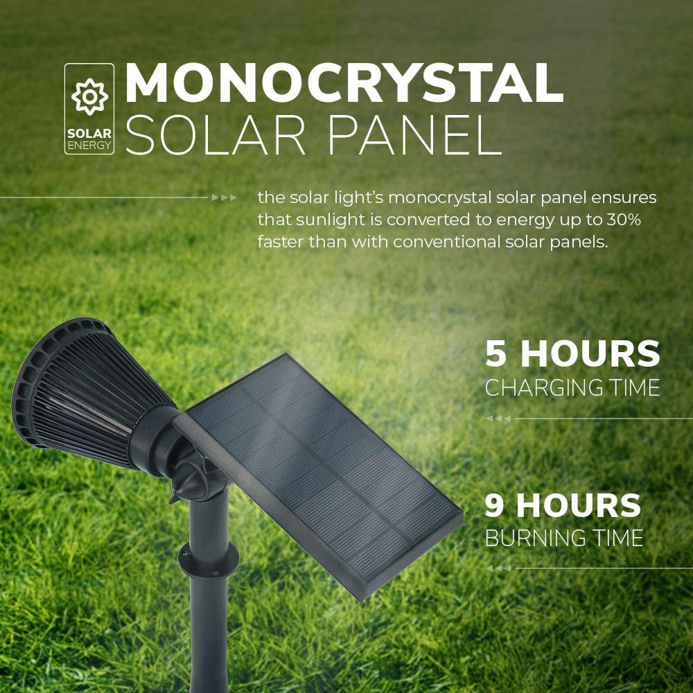 HOFTRONIC - Solar Gartenstrahler Bend IP65 Wasserdicht 6000K Gartenleuchte LED Solarlampen für Außen Solarleuchte 4 Stücke Erdspieß Wegeleuchte mit Wintersolar Solarpanel Kaltweiß Garten Solarstrahler