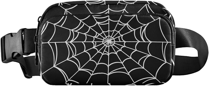 Goth Spider Web Fanny Pack for Women Men Crossbody Waist Bag Pack