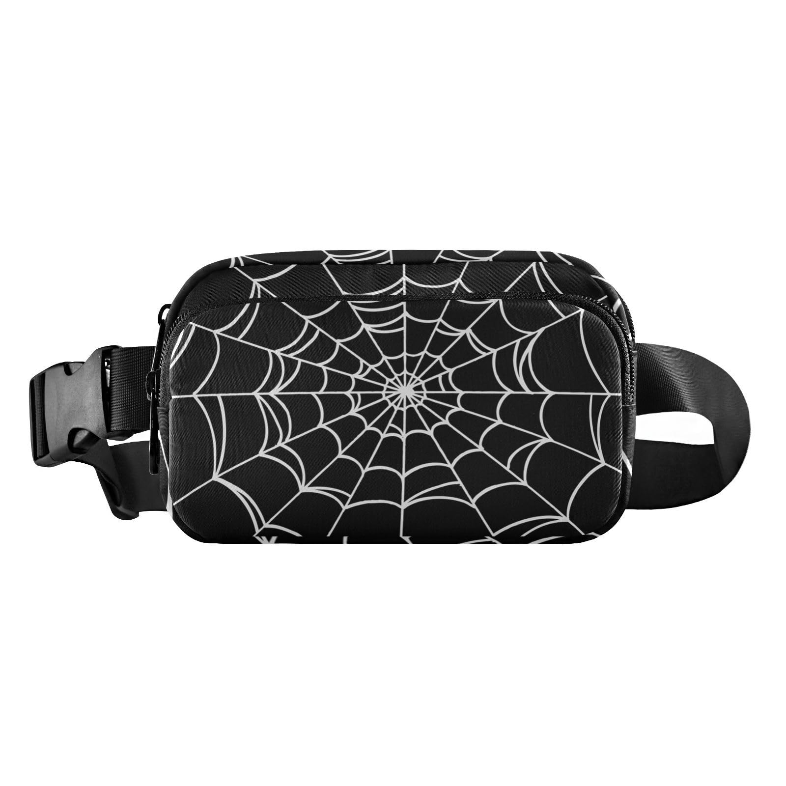 CBBYY Fanny Pack for Women Men,Crossbody Waist Bag Pack Adjustable Casual Waist Belt Bag for Travel Running Workout Cycling, Goth Spider Web, One Size, Goth Spider Web