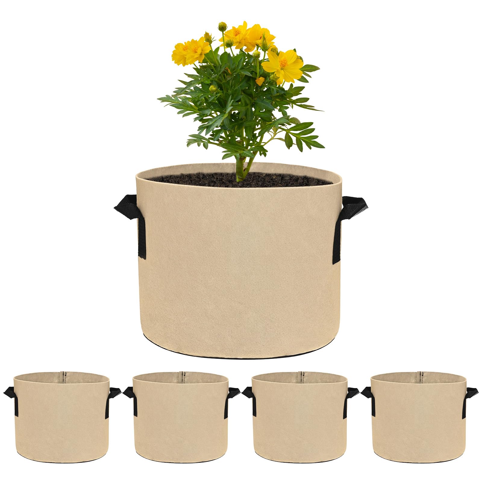 Bolsas de cultivo M METERXITY de tela espesa de 300G con asas resistentes