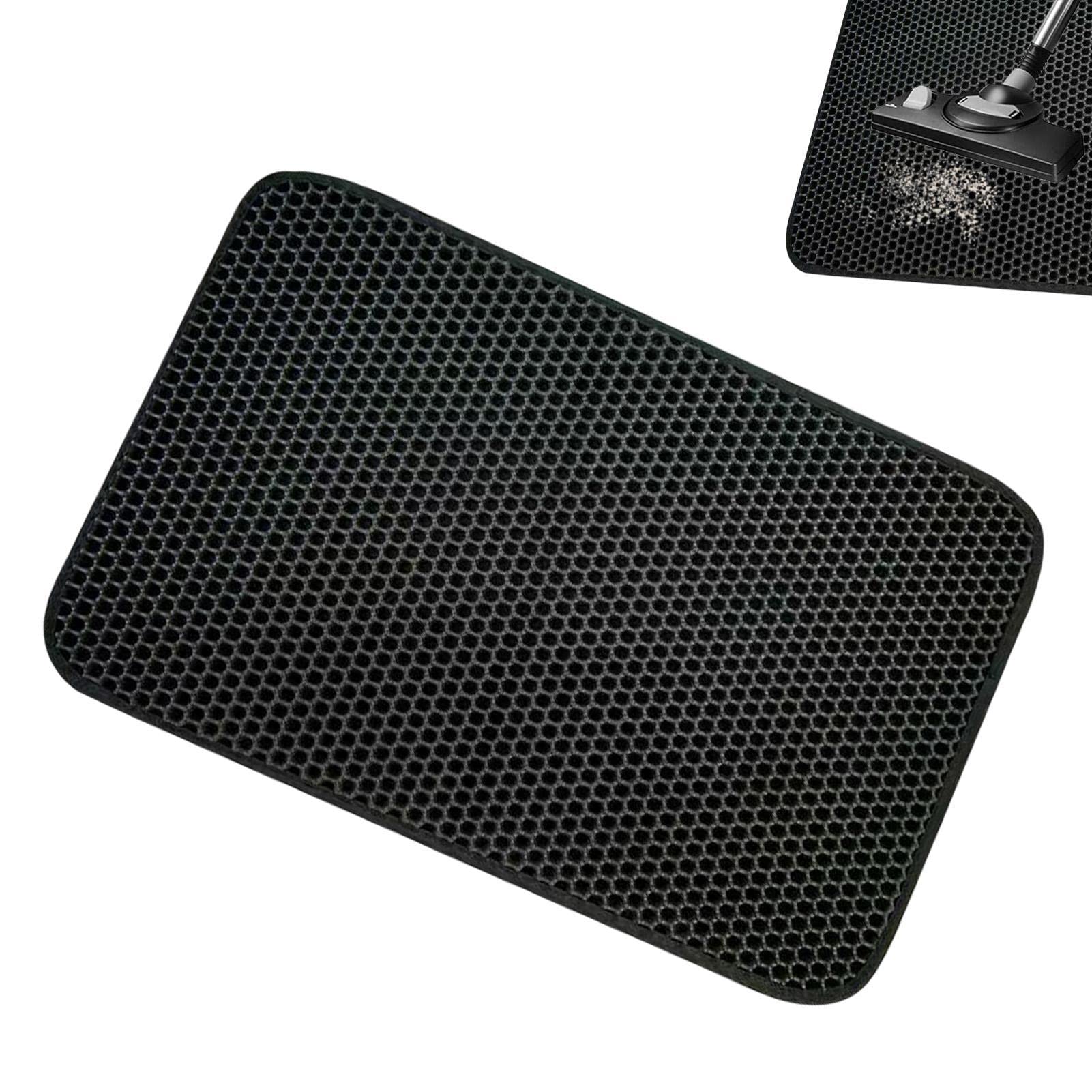 Cat Box Mat | Waretary Cat Mat - Pretty Box Trapping Mat, Honeycomb Double Scatter Control Layer Mat for Cat, Urine & Waterproof, Washable, Easy
