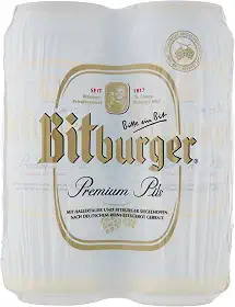 Kit Bitburger Pils lata 4x 500ml Cerveja pilsen - 2 L.