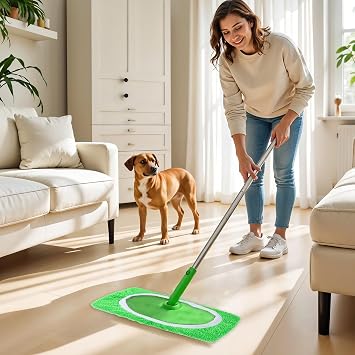 2 Pack Microfibre Mop Pads Reusable Mop Pads for Floor Cleaning, Washable Wet Pad and Dry Sweeping Cloths for Mopping Floors (Mop Is Not Included)