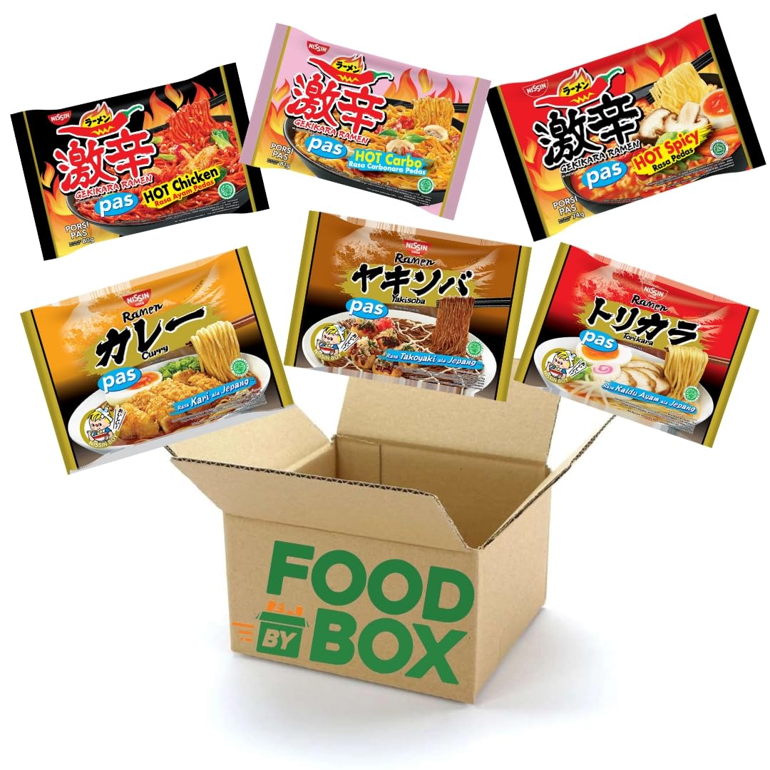 Food By BoxNissin Halal Ramen, Customised 30-Pack I 6 Flavours x 74-88g Packets I Choose Your Flavours | Includes Custom Selection of 6 Varieties of Instant Ramen – Japan’s #1 Ramen Brand