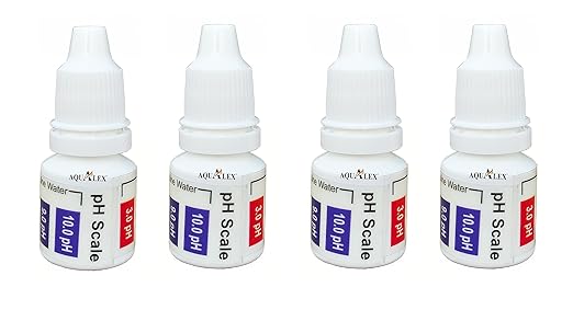 AQUALEX Pokar RO, pH Drop 4pcs liquid Bottle Kit, Test pH/Alkaline| Accurate water test quality at home | With Testing Scales