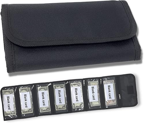 GIDABRAND Organizador de dinero para dinero en efectivo, 7 ranuras con tarjeta en blanco, organizador de billetera para presupuestos, viajes,