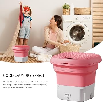 Mini Washing Machine, Folding Washing Machine, Small Washing Machine, With Dehydration Function, Portable Washing Machine, Semi-Automatic, Ultrasonic, 2.8 L Capacity, Portable, Water Saving, Energy