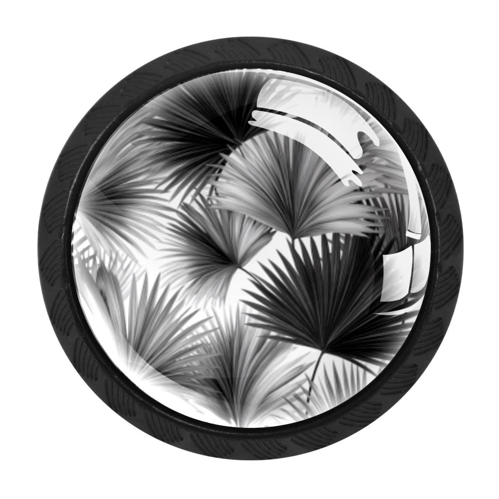 CHENZZZZ 4 Pack Cabinet Handles Black Abstract Boho Art Cabinet Knobs Draw
