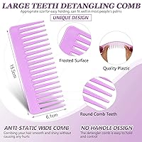 Vista 53 de Patelai Wide Tooth Comb Large Hair Detangling Comb for Curly, Wet Dry Hair, No Handle Detangler Accessories(White, Cyan)