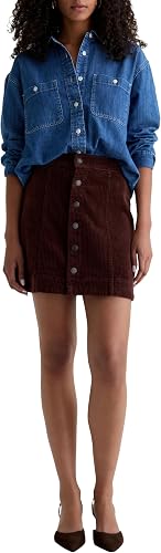 AG Women's Evie A Line Mini Skirt, Coffee Bean, 32