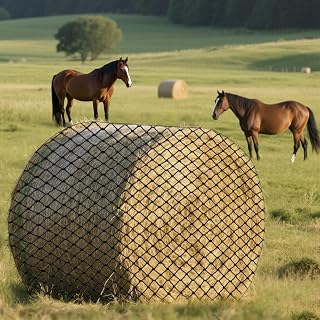 5 ft Round Bale Hay Net – Slow Feeder for Horses & Livestock, Extra Dense 1.75" Knotless Holes, Durable & Healthy Feeding Solution