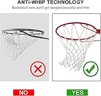 Vista 5 de Red de Baloncesto para Exteriores, (7.16 oz) 12 Bucles Red de Baloncesto Profesional de Servicio Pesado de Repuesto, Resistente a Todo Clima Anti