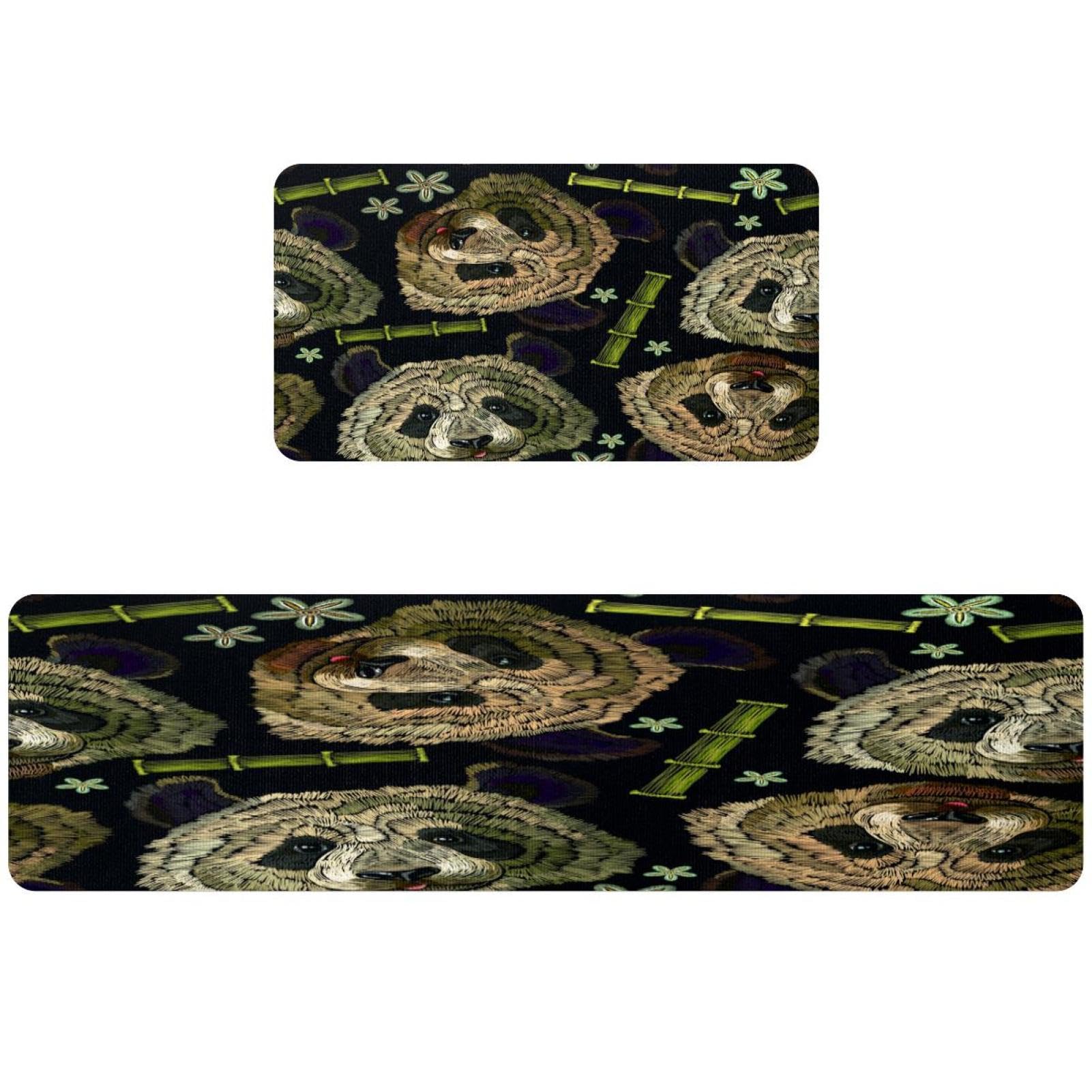 Tapis de cuisine antidérapant lot de 2 tapis absorbants lavables motif panda
